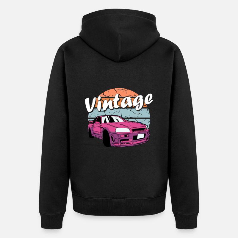 Voiture de collection rétro - Veste à capuche bio Premium Unisexe - noir