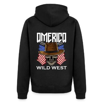Amérique Far West - Veste à capuche bio Premium Unisexe - noir - Dos - Nico (187cm)