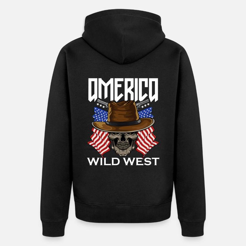 Amérique Far West - Veste à capuche bio Premium Unisexe - noir