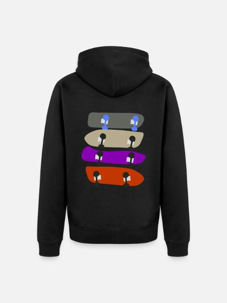 Longboard Skateboard Longboarder - Unisex Premium Organic Zip Hoodie - black