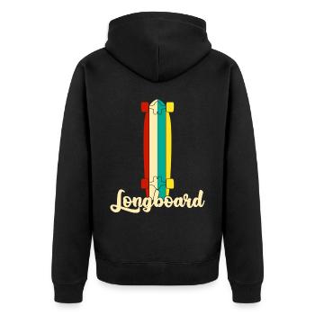 Longboard Longboarding Retro Longboarder - Veste à capuche bio Premium Unisexe - noir - Dos - Nico (187cm)