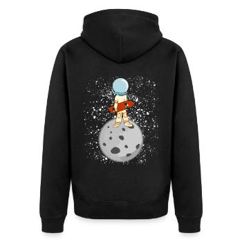 Longboarder Moon Astronaut Longboard - Veste à capuche bio Premium Unisexe - noir - Dos - Nico (187cm)