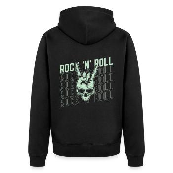 Rock 'n' Roll Music, Dancing, Concert, Festival - Unisex Premium Organic Zip Hoodie - black - Back - Nico (187cm)