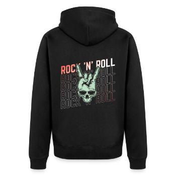 Rock 'n' Roll Music, Dancing, Concert, Festival - Unisex Premium Organic Zip Hoodie - black - Back - Nico (187cm)
