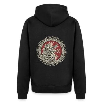 Fenrir Viking Wolf Fenris Wolf Viking Compass - Veste à capuche bio Premium Unisexe - noir - Dos - Nico (187cm)