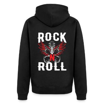 Rock 'n' Roll Music, Dancing, Concert, Festival - Unisex Premium Organic Zip Hoodie - black - Back - Nico (187cm)