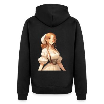 Mignon Cottagecore Farm Girl Anime Solarpunk - Veste à capuche bio Premium Unisexe - noir - Dos - Nico (187cm)