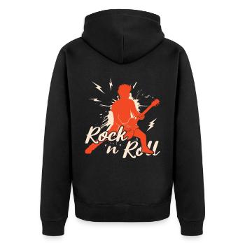 Rock 'n' Roll Music, Dancing, Concert, Festival - Unisex Premium Organic Zip Hoodie - black - Back - Nico (187cm)