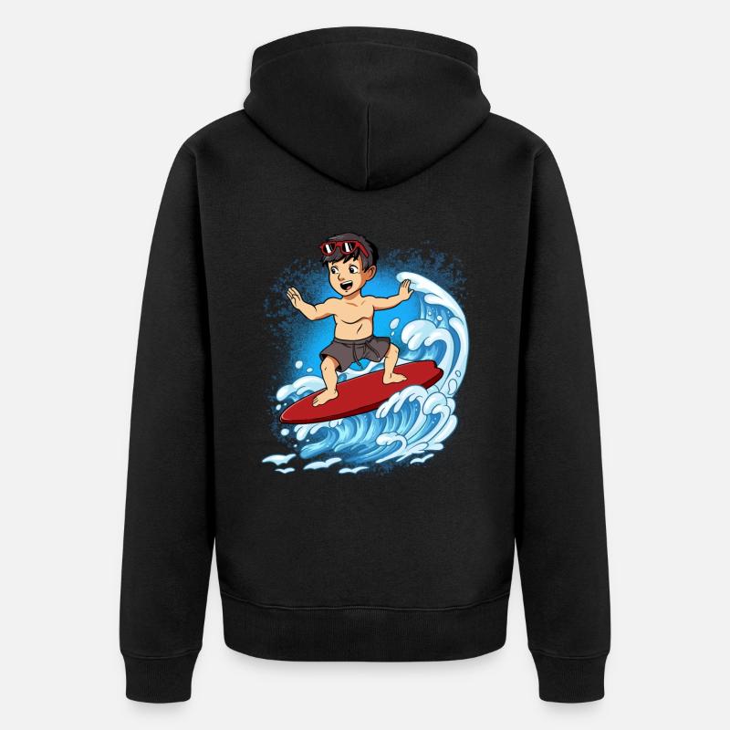 Surfeurs de vagues Surfeurs Surfeurs - Veste à capuche bio Premium Unisexe - noir