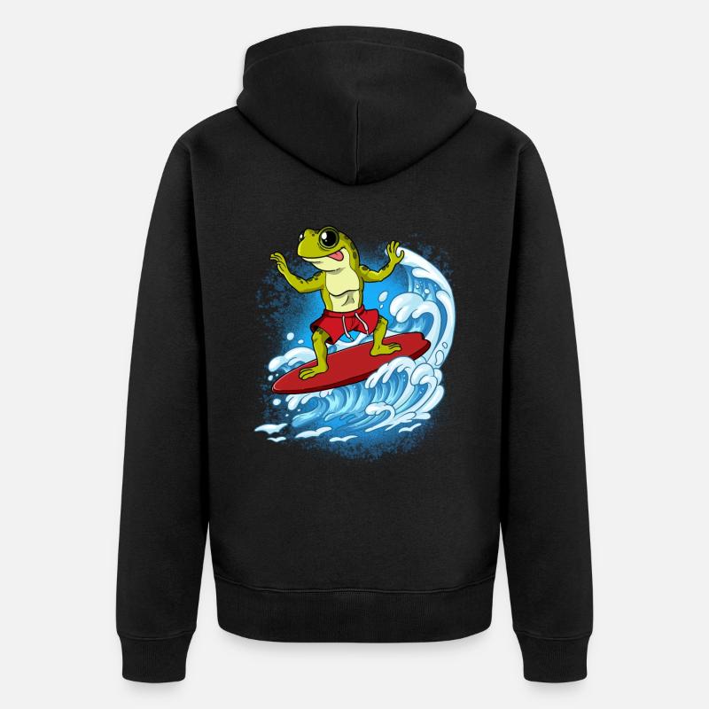 Surfeurs de vagues Surfeurs Surfeurs - Veste à capuche bio Premium Unisexe - noir