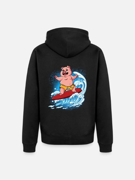 Wave surfers Surfers Surfers - Unisex Premium Organic Zip Hoodie - black