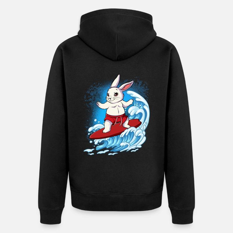 Surfeurs de vagues Surfeurs Surfeurs - Veste à capuche bio Premium Unisexe - noir