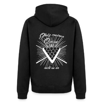 Snooker Billard Poolbillard - Unisex Premium Bio Zip Hoodie - Schwarz - Hinten - Nico (187cm)