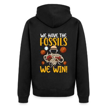Fliegendes Spaghettimonster FSM - Unisex Premium Bio Zip Hoodie - Schwarz - Hinten - Nico (187cm)