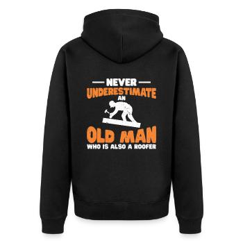 Couvreur Cadeau Travail Artisan Couvreur - Veste à capuche bio Premium Unisexe - noir - Dos - Nico (187cm)