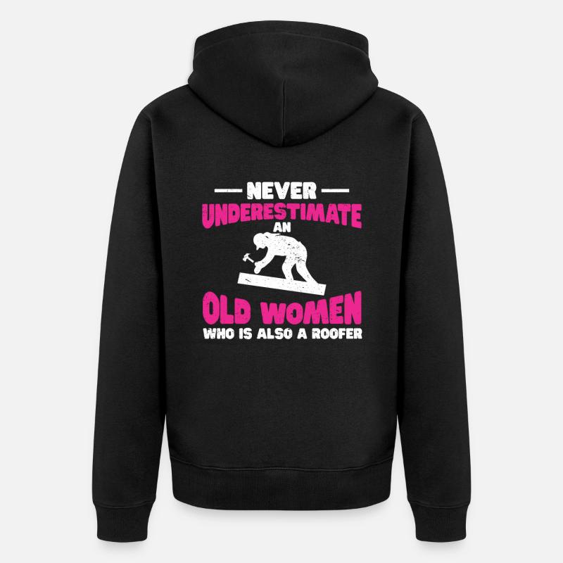 Dachdecker Geschenk Arbeit Handwerker Dachdecker - Unisex Premium Bio Zip Hoodie - Schwarz
