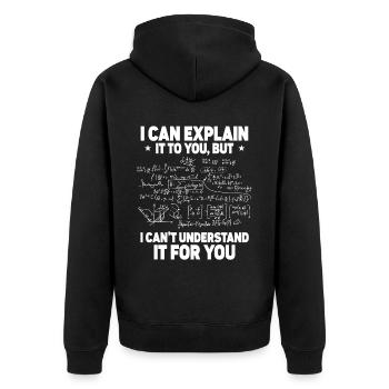 Funny Math Teacher Quote - Unisex Premium Organic Zip Hoodie - black - Back - Nico (187cm)