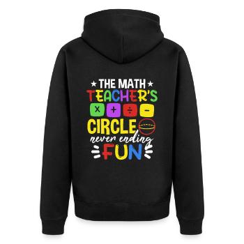 The Math Teacher Circle - Unisex Premium Organic Zip Hoodie - black - Back - Nico (187cm)