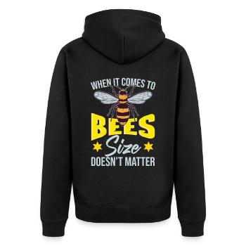 Quand il s’agit d’abeilles, la taille n’a pas d’importance - Veste à capuche bio Premium Unisexe - noir - Dos - Nico (187cm)