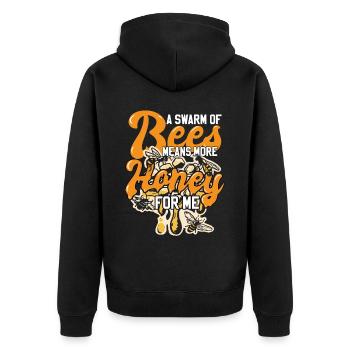 Lustiger Imker-Humor - Unisex Premium Bio Zip Hoodie - Schwarz - Hinten - Nico (187cm)