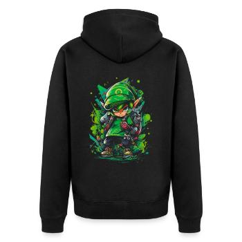 Look de joueur cool: La légende du garçon de la forêt - Veste à capuche bio Premium Unisexe - noir - Dos - Nico (187cm)