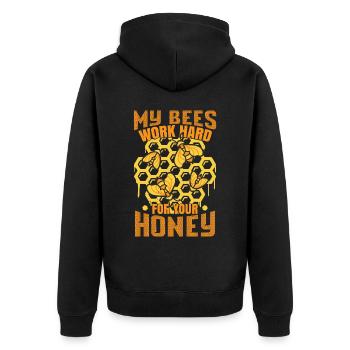 Lustige Biene Imker Imker Bienenstock - Unisex Premium Bio Zip Hoodie - Schwarz - Hinten - Nico (187cm)
