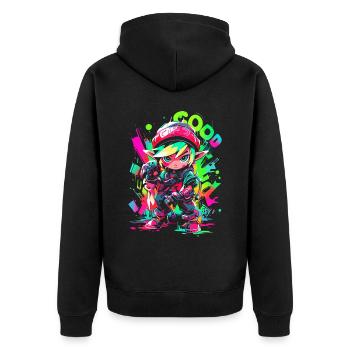 Cool Gaming Design Legendary Forest Boy Graffiti - Unisex Premium Organic Zip Hoodie - black - Back - Nico (187cm)