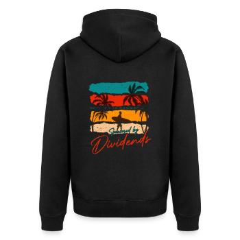 Sponsored by dividends - Unisex Premium Organic Zip Hoodie - black - Back - Nico (187cm)
