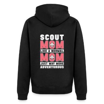 Pfadfinder Mutter - Unisex Premium Bio Zip Hoodie - Schwarz - Hinten - Nico (187cm)