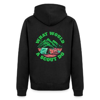 Boy Scout drôle - Veste à capuche bio Premium Unisexe - noir - Dos - Nico (187cm)