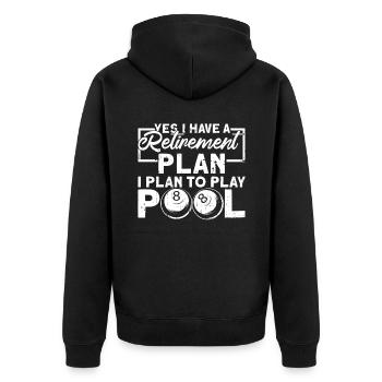 Pensioner Pension Funny - Unisex Premium Organic Zip Hoodie - black - Back - Nico (187cm)