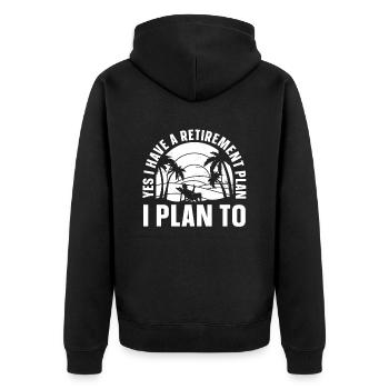 Pensioner Pension Funny - Unisex Premium Organic Zip Hoodie - black - Back - Nico (187cm)
