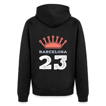 Maillot Barcelone 23 2023 - Veste à capuche bio Premium Unisexe - noir - Dos - Nico (187cm)