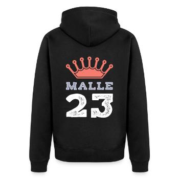 Maillot Malle 23 2023 - Veste à capuche bio Premium Unisexe - noir - Dos - Nico (187cm)