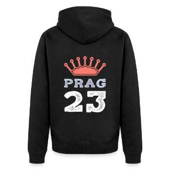 Prague 23 Maillot 2023 - Veste à capuche bio Premium Unisexe - noir - Dos - Nico (187cm)