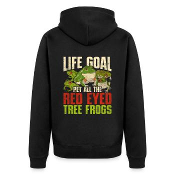 Red-eyed tree frog - Unisex Premium Organic Zip Hoodie - black - Back - Nico (187cm)