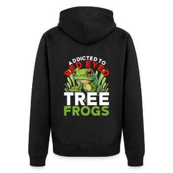 Red-eyed Tree Frog Addicted To Red Eyed Tree Frogs - Unisex Premium Organic Zip Hoodie - black - Back - Nico (187cm)