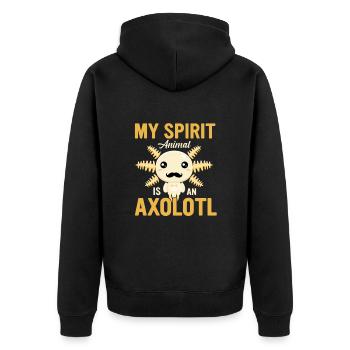 Axolotl Mexikanischer Salamander Lustiger Axolotl - Unisex Premium Bio Zip Hoodie - Schwarz - Hinten - Nico (187cm)