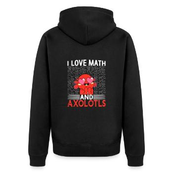 Axolotl Mexikanischer Salamander Lustiger Axolotl - Unisex Premium Bio Zip Hoodie - Schwarz - Hinten - Nico (187cm)