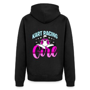 Kart Racing Girl Car Racing Motorsport Kart Racer - Unisex Premium Organic Zip Hoodie - black - Back - Nico (187cm)