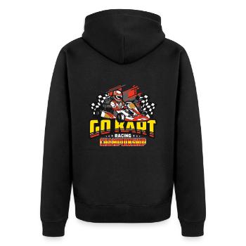 Go Kart Racing Championship Racetrack Kart Racing - Unisex Premium Bio Zip Hoodie - Schwarz - Hinten - Nico (187cm)