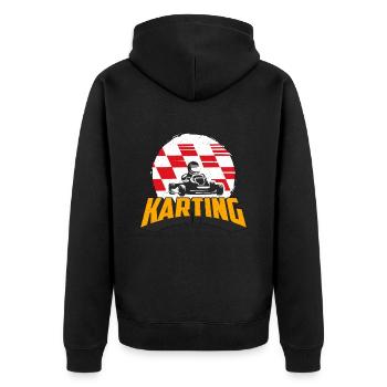 Kart Racing Karting Motorsport Gokart Kart Driver - Unisex Premium Organic Zip Hoodie - black - Back - Nico (187cm)