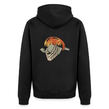 Skeletthände, die einen Glasblob formen - - Unisex Premium Bio Zip Hoodie - Schwarz - Hinten - Nico (187cm)