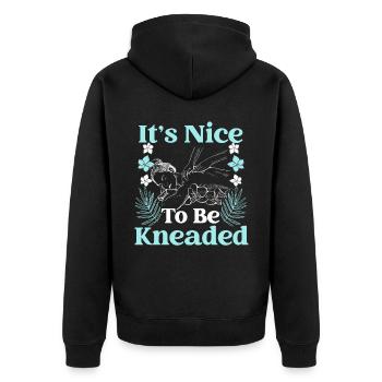 It's nice to be kneaded through Licensed - Unisex Premium Organic Zip Hoodie - black - Back - Nico (187cm)