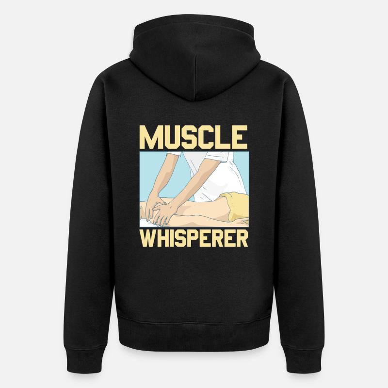 Muskelflüsterer Lizenzierter Massagetherapeut - Unisex Premium Bio Zip Hoodie - Schwarz