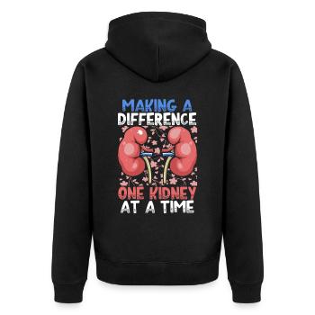 Néphrologie Infirmière Emploi médical Médecine Soins infirmiers - Veste à capuche bio Premium Unisexe - noir - Dos - Nico (187cm)