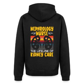 Néphrologie Infirmière Emploi médical Médecine Soins infirmiers - Veste à capuche bio Premium Unisexe - noir - Dos - Nico (187cm)