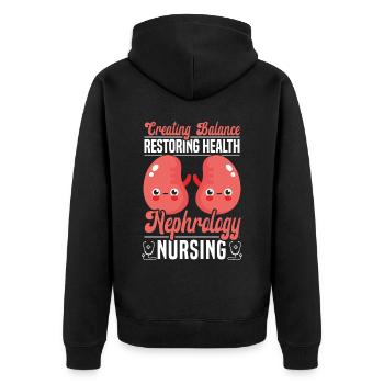Néphrologie Infirmière Emploi médical Médecine Soins infirmiers - Veste à capuche bio Premium Unisexe - noir - Dos - Nico (187cm)