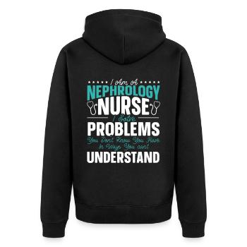 Néphrologie Infirmière Emploi médical Médecine Soins infirmiers - Veste à capuche bio Premium Unisexe - noir - Dos - Nico (187cm)