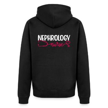 Néphrologie Infirmière Emploi médical Médecine Soins infirmiers - Veste à capuche bio Premium Unisexe - noir - Dos - Nico (187cm)